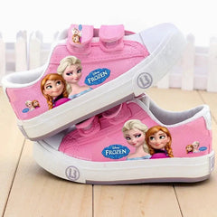Disney Children's Canvas Shoes frozen elsa Low top Girls sport  Shoes PU Autumn Breathable Non slip Casual Shoes SHOWLU FASHION STORE