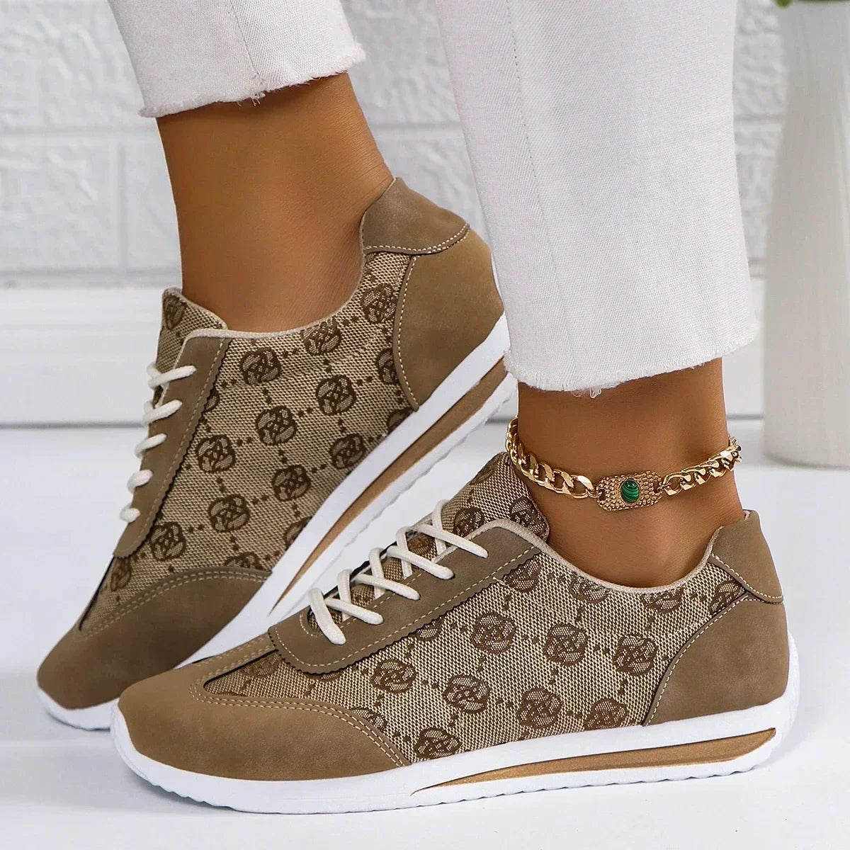 Women Thick Soled Cross Round Head Thin Fashion Shoes Women Comfortable  Breathable Casual Wear-resistant Shoes Zapatos De Mujer SHOWLU FASHION STORE