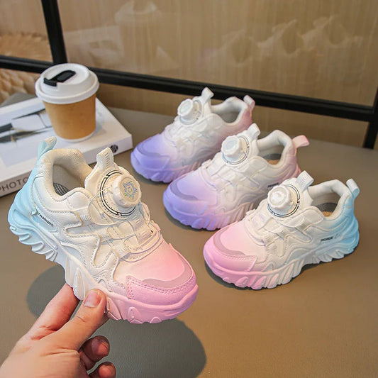 Spring New Cotton Lined Girls Design Sneakers Children's Sport Shoes Non-slip Soft Bottom Kids Running Shoes Student Shoes SHOWLU FASHION STORE