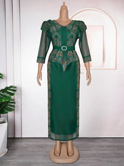 2025 Elegant African Dresses for Women Africa Clothing Plus Size Wedding Party Long Christmas Dress Dashiki Ankara Outfits Robe SHOWLU FASHION STORE