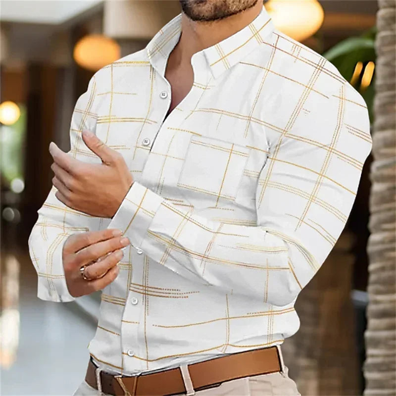 Men's business lapel shirt office casual outdoor street shirt soft and comfortable men's high-quality top large size XS-6XL SHOWLU FASHION STORE