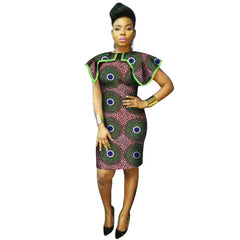 BintaRealWax African Dresses For Women Shawl Collar Print Fabric Clothes Dashiki Plus Size Africa Style Clothing WY2262 SHOWLU FASHION STORE