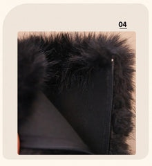 Teenager Girl's Snow Boots Thick Warm Faux Fur Fashion Shoes Platform Waterproof Long Boots For Girls Calf Length Casual Boots SHOWLU FASHION STORE