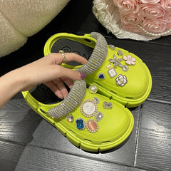 Summer Women Slippers Platform Clogs Outdoor Garden Shoes Female Pool Sandals Bathroom Flip Flops Mules Ladies Beach Slides SHOWLU FASHION STORE