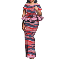 Party African Dress Women Skirt Sets Traditional  2 Pieces Suits Custom Made Dashiki Tops and Skirts Plus Size Clothing WY5104 SHOWLU FASHION STORE