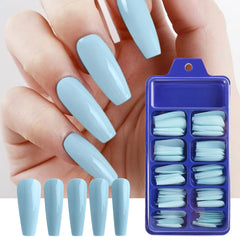 100pcs False Nail Press On Nails Acrylic Extension Coffin Forms Nail Tips Gel Nail Polish Artificial Nail Sets Kits Tools KE1895 SHOWLU FASHION STORE