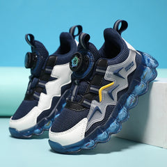 Children Shoes Thick Soled Running Rotary Buckle Kids Sports Casual Tennis For Girls Boys Outdoor Mesh Breathable Unisex Sneaker SHOWLU FASHION STORE