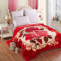 Soft Warm Weighted Blankets For Beds Winter Double Layers Fluffy Faux Fur Mink Throw Thicken Fleece Quilts Blankets SHOWLU FASHION STORE