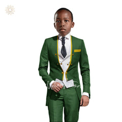 Boys Tuxedo Suit Slim Fit 3 Pieces Kids Formal Suit Blazer Pants Vest Set fit 3-16 Years SHOWLU FASHION STORE