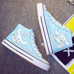 Disney Frozen Elsa Canvas Shoes 2025 New Kids White Shoes Cartoon Snow White Casual Sneakers Kuromi Tennis Shoes Size 26-37 SHOWLU FASHION STORE