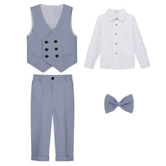 JUCPKID Children's Vest 3/4pcs Suit Formla Elegant Kids Boys Wedding Suit Kids Waistcoat Pants Bowtie Boys Suits Outfits Set SHOWLU FASHION STORE