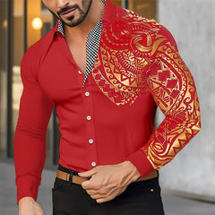 Men's Shirts Button-down Shirts Casual Shirts Black White Burgundy Long Sleeves Lapel Spring and Fall Wedding Party Clothing 6XL SHOWLU FASHION STORE