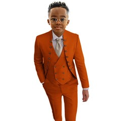 Boys Suit Fashion Design 3-piece Wedding Tuxedo Kids Custom Jacket Pants Vest Complete Suit Available for 2-18 years old SHOWLU FASHION STORE