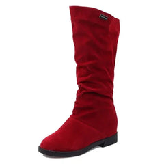 Snow Boots Women Winter Shoes Casual Woman High Boots Black Red Soft Comfortable Female Footwear Solid Suede Women Long SHOWLU FASHION STORE