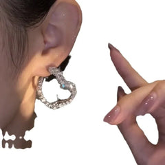 Korean Style Light Luxury Heavy Industry Love Niche Design Full of Zircon Leaves High-end Earrings for Women Jewelry. SHOWLU FASHION STORE