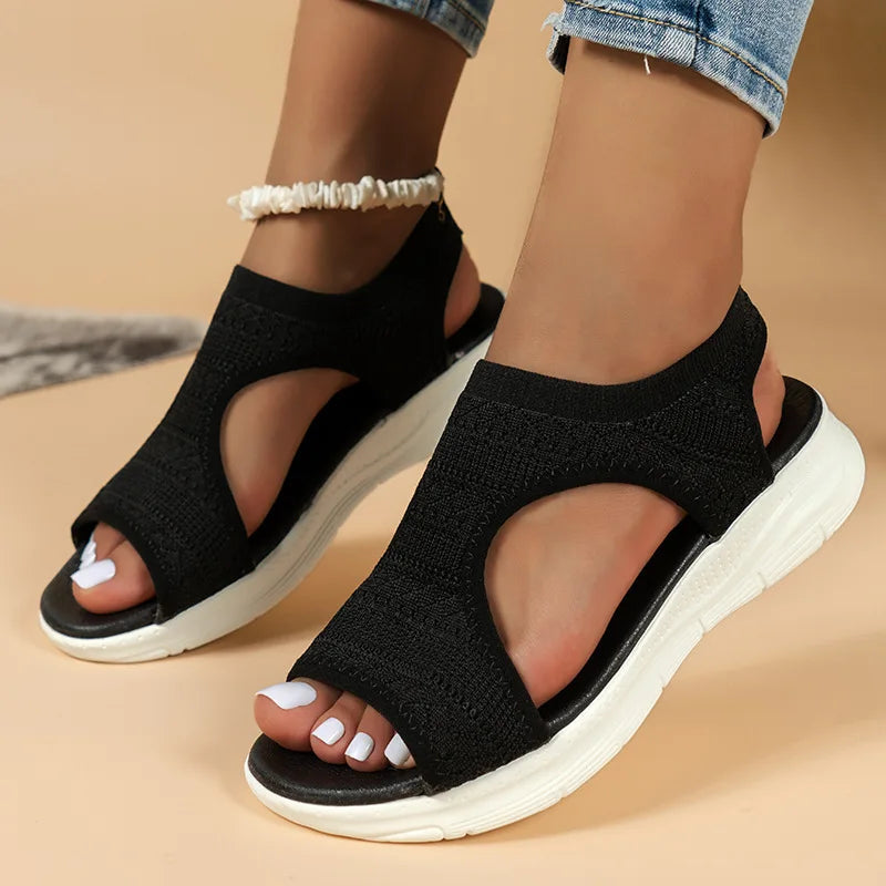 Women Summer Shoes 2024 New Mesh Fish Platform Sandals Women's Open Toe Wedge Sandals Ladies Light Casual Shoes Zapatillas Muje SHOWLU FASHION STORE