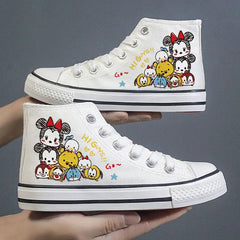 Disney Frozen Elsa Canvas Shoes 2025 New Kids White Shoes Cartoon Snow White Casual Sneakers Kuromi Tennis Shoes Size 26-37 SHOWLU FASHION STORE
