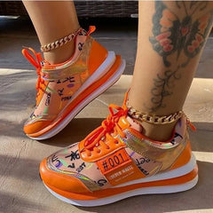 Women Sport Shoes 2023 New Spring Autumn Mesh Breathable Fashion Flats Shoes Designer Mujer Lace Up Running Walking Sneakers SHOWLU FASHION STORE