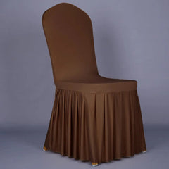 Wedding Party Chair Covers With Skirt Home Dinning Slipcover Party Seat Covers Hotel Banquet Dining Room Washable Thick SHOWLU FASHION STORE