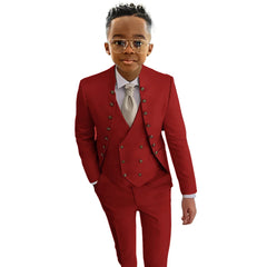 Boys Suit Fashion Design 3-piece Wedding Tuxedo Kids Custom Jacket Pants Vest Complete Suit Available for 2-18 years old SHOWLU FASHION STORE