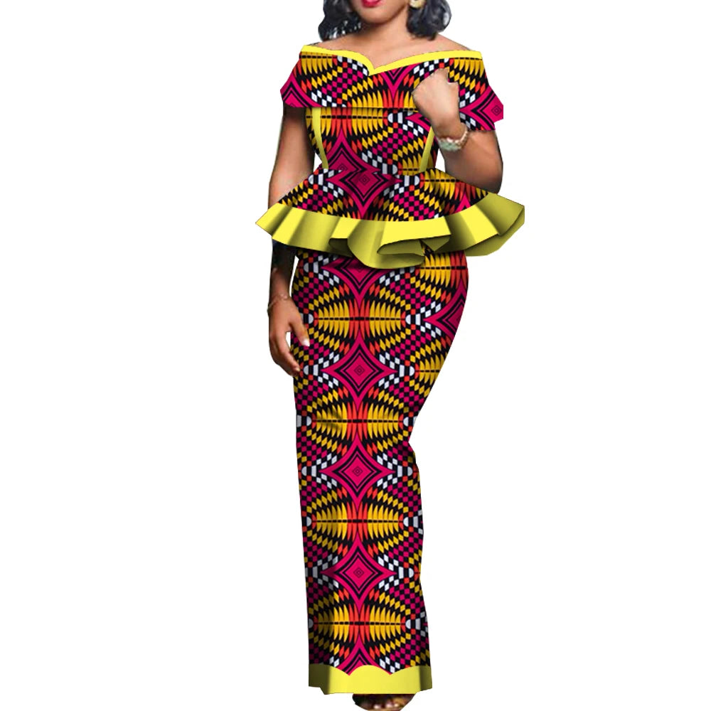 Party African Dress Women Skirt Sets Traditional  2 Pieces Suits Custom Made Dashiki Tops and Skirts Plus Size Clothing WY5104 SHOWLU FASHION STORE