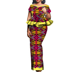 Party African Dress Women Skirt Sets Traditional  2 Pieces Suits Custom Made Dashiki Tops and Skirts Plus Size Clothing WY5104 SHOWLU FASHION STORE