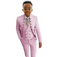 Boys Suit Fashion Design 3-piece Wedding Tuxedo Kids Custom Jacket Pants Vest Complete Suit Available for 2-18 years old SHOWLU FASHION STORE