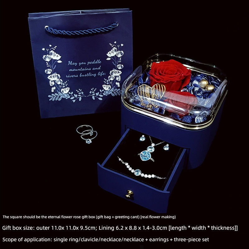 Preserved Fresh Flower Rose Exchange Small Exquisite Jewelry Box SHOWLU FASHION STORE
