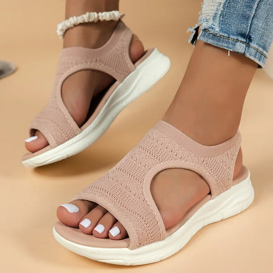 Women Summer Shoes 2024 New Mesh Fish Platform Sandals Women's Open Toe Wedge Sandals Ladies Light Casual Shoes Zapatillas Muje SHOWLU FASHION STORE
