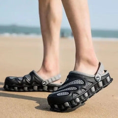 2023 New Summer men croc slippers Aqua Breathable Water Beach Shoes For Men Jelly Slides Men Clogs Flat Shoes Plus Size 40-46 SHOWLU FASHION STORE