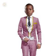 Boys Tuxedo Suit Slim Fit 3 Pieces Kids Formal Suit Blazer Pants Vest Set fit 3-16 Years SHOWLU FASHION STORE