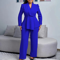 2 Two Piece Wide Leg Pant Suit for Women Formal Pants Set Elegant Wedding Party Dress Office Work Business Outfits Formal Wear SHOWLU FASHION STORE