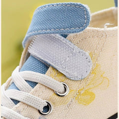 Disney Girls' Casual Canvas Shoes Frozen Princess Elsa Children's White Shoes Breathable Soft Sole High Top Casual Shoes Size 24 SHOWLU FASHION STORE
