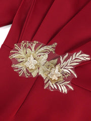 2024 New banquet bag hip middress elegant style floral embroidery party dress SHOWLU FASHION STORE