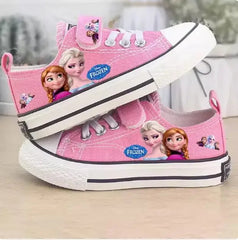 Disney Children's Canvas Shoes frozen elsa Low top Girls sport  Shoes PU Autumn Breathable Non slip Casual Shoes SHOWLU FASHION STORE