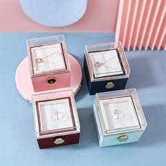 Luxury Rose Flip Gift Box Necklace Earrings Ring Decoration Box For Girlfriend Mother Lover 2025 Christmas Valentine's Day Gifts SHOWLU FASHION STORE
