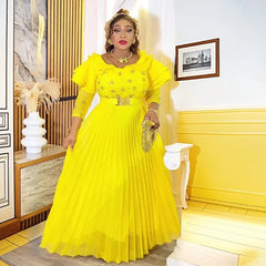 Party Evening Dresses For Women Long Sleeve Robe African Dashiki Crystal Outfits Wedding Birthday Prom Gown Dubai Turkey Kaftans SHOWLU FASHION STORE