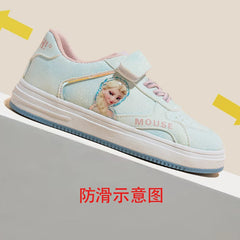 Disney Children's Casual Shoes Elsa Princess Frozen Girls' Sneakers White Pink Breathable Fashion Round Toe Shoes Size 24-37 SHOWLU FASHION STORE