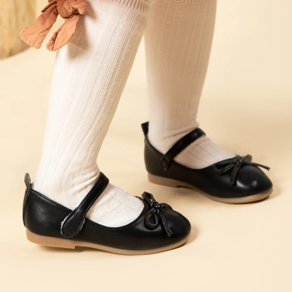 2024 Casual Princess Kids PU Leather Girls Shoes Black Bowknot Decor Mary Jane Non-slip Rubber Sole Girls Children's Shoes Flats SHOWLU FASHION STORE