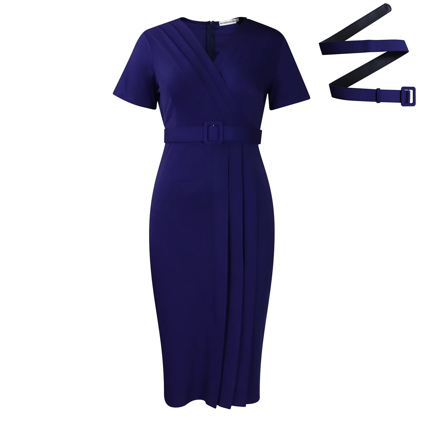 Summer new arrival fashion sexy V-neck casual slim fit ruched pencil dress short sleeve elegant plus size dress women clothing SHOWLU FASHION STORE