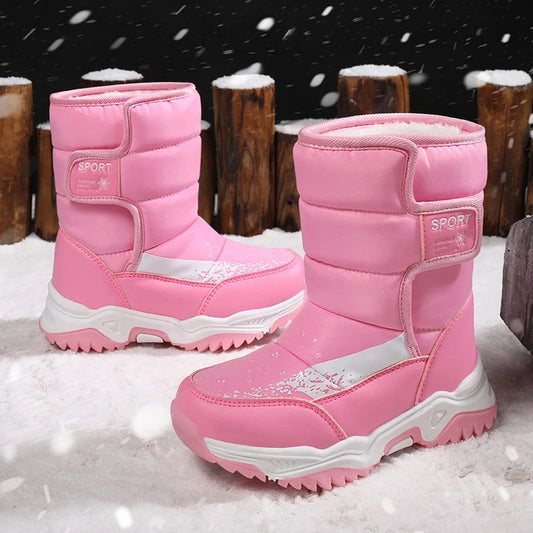 2025 Winter Children Boots Princess Elegant Girls Shoes Water Proof Girl Boy Snow Boots Kids Warm High Quality Plush Boots SHOWLU FASHION STORE