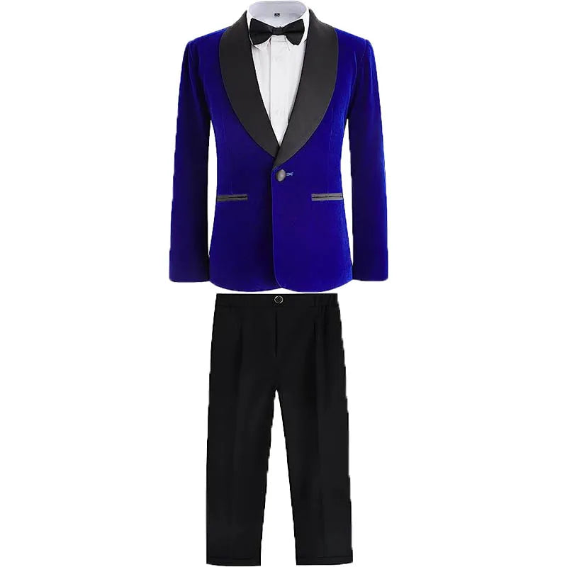 Children Formal Jacket Pants Bowtie 3PCS Photograph Suit Kids 1Year Birthday Party Dress Boys Wedding Performance Evening Set SHOWLU FASHION STORE