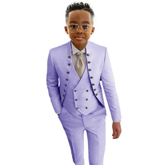 Boys Suit Fashion Design 3-piece Wedding Tuxedo Kids Custom Jacket Pants Vest Complete Suit Available for 2-18 years old SHOWLU FASHION STORE