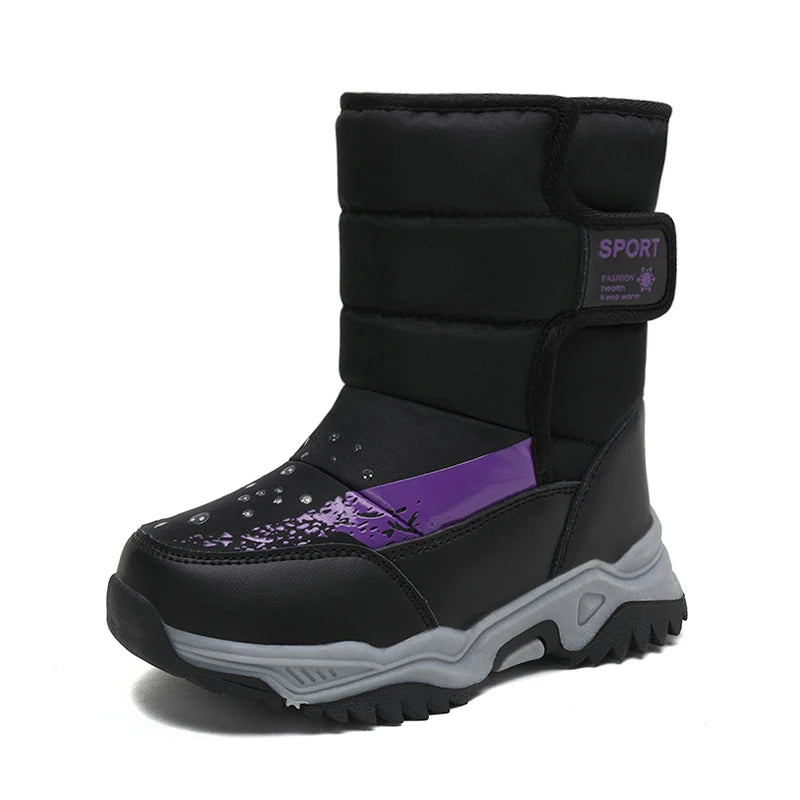 2025 Winter Children Boots Princess Elegant Girls Shoes Water Proof Girl Boy Snow Boots Kids Warm High Quality Plush Boots SHOWLU FASHION STORE