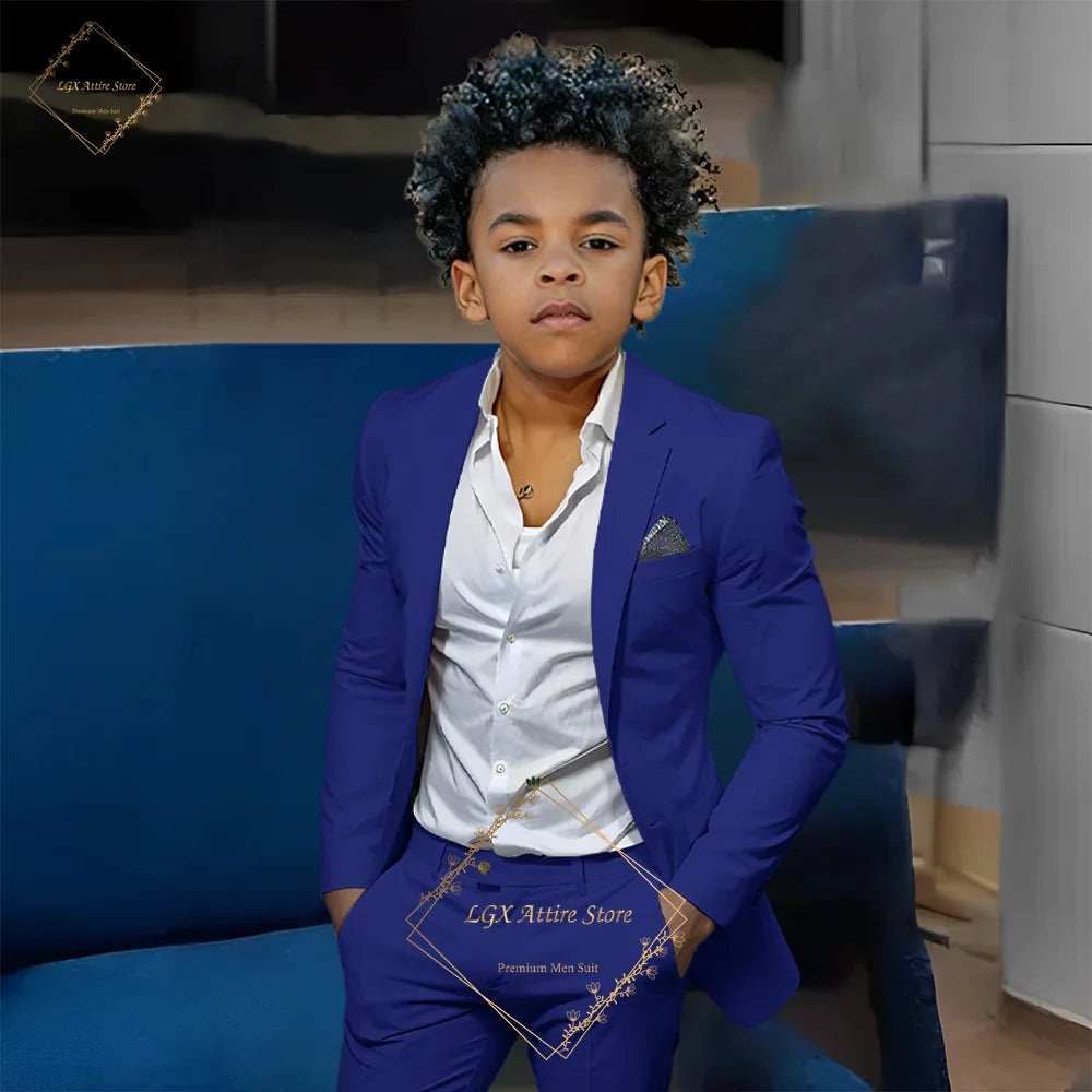 Kids' Orange Single-Breasted Suit (Jacket + Trousers) – Stylish Slim Fit, Perfect for Weddings & Cocktail Parties SHOWLU FASHION STORE