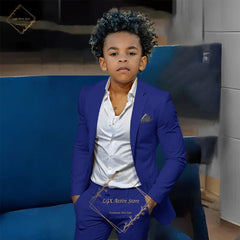 Kids' Orange Single-Breasted Suit (Jacket + Trousers) – Stylish Slim Fit, Perfect for Weddings & Cocktail Parties SHOWLU FASHION STORE