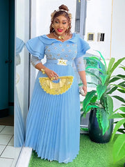 Plus Size African Party Dresses for Women 2025 New Fashion Dashiki Ankara Wedding Evening Gown Elegant Turkey Muslim Maxi Dress SHOWLU FASHION STORE