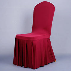 Wedding Party Chair Covers With Skirt Home Dinning Slipcover Party Seat Covers Hotel Banquet Dining Room Washable Thick SHOWLU FASHION STORE