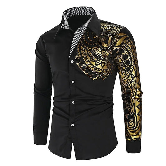 Men's Shirts Button-down Shirts Casual Shirts Black White Burgundy Long Sleeves Lapel Spring and Fall Wedding Party Clothing 6XL SHOWLU FASHION STORE