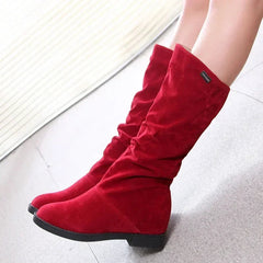 Snow Boots Women Winter Shoes Casual Woman High Boots Black Red Soft Comfortable Female Footwear Solid Suede Women Long SHOWLU FASHION STORE